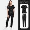 Beauty Salon Spa Private Club Confinement Center Hand Washing Clothes Surgical Clothes Nursing Clothes Solid Color Staff Uniform Embroidery Characters