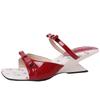 Beautiful Bow Wedge Heel Temperament Sandals Women's Summer Wear New with Fashion Skirt Fairy Style High Heel Cool Slippers