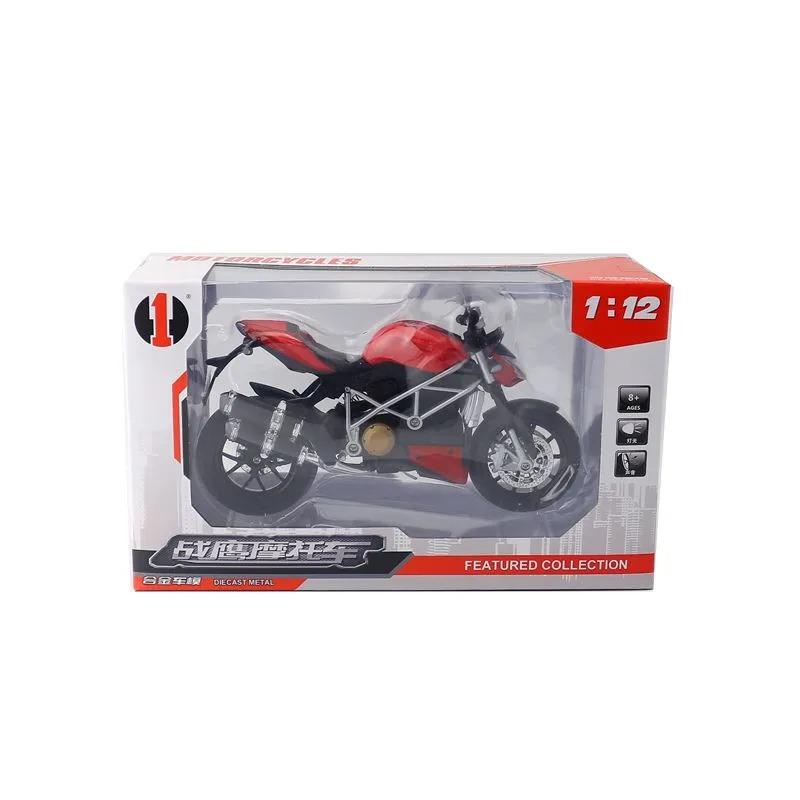 1/12 DUCATI Streetfighter V4 Carbon Red Die Cast Toy Vehicles Collectible Hobbies Motorcycle Model Toys Childrens Birthday Gifts
