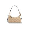 New Pennie Coated Canvas With Leather Shoulder Bag, Portable Crossbody Bag Medium Size Women's Khaki C7223-IMDQC