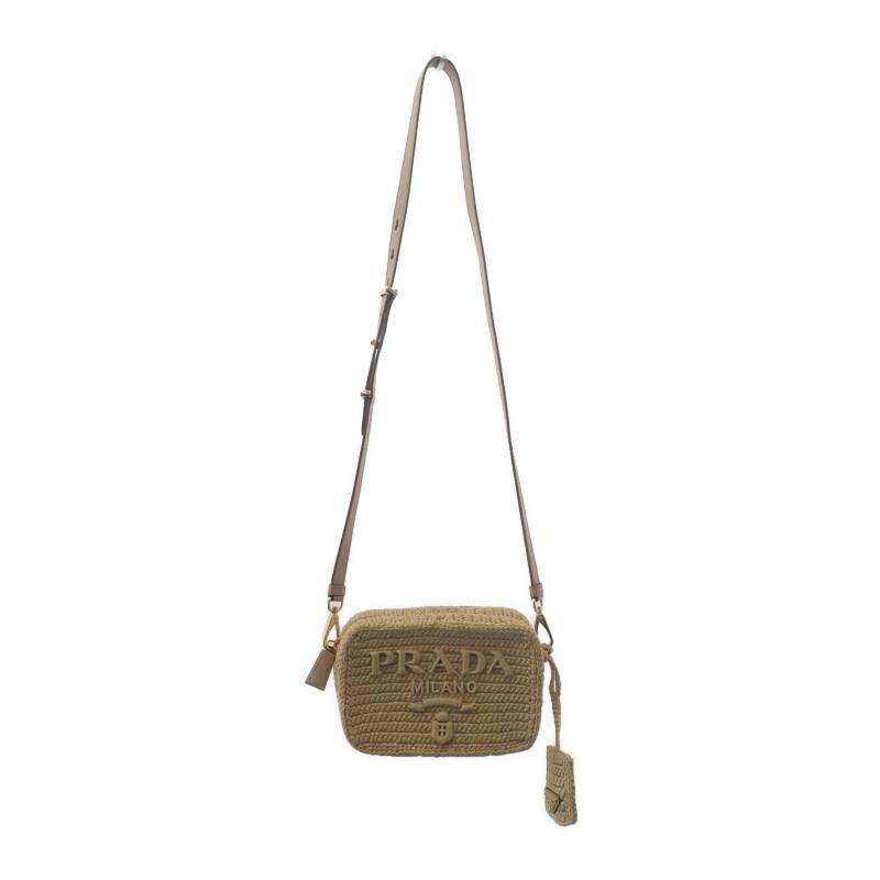 PRADA  1BH196 Shoulder Bag natural/beige Raffia/leather Women