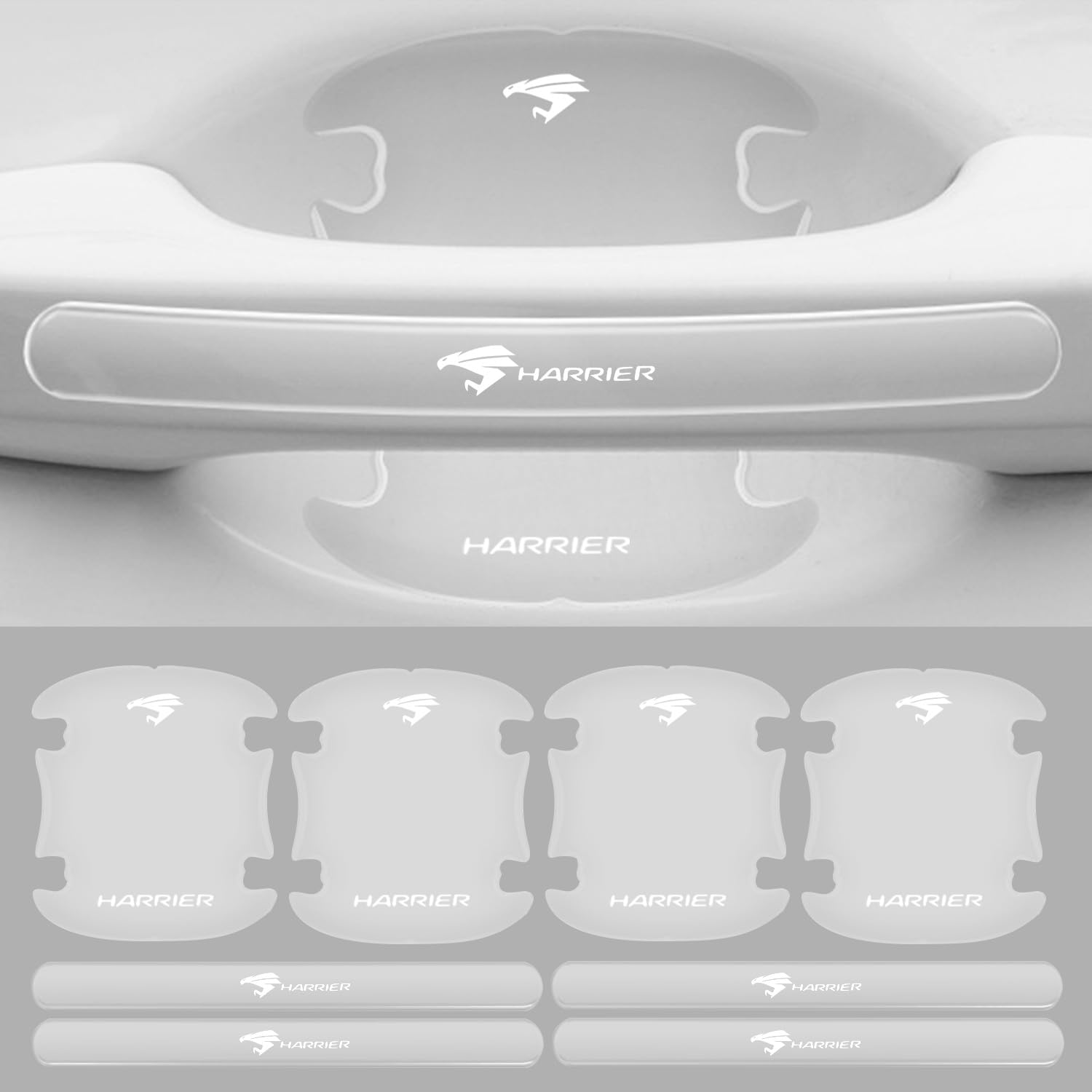 

Harrier Door Handle Protectors for All Car Door Handle Scratch Exterior Custom Easy Set of 8 Series, Parts, Protection, Prevention, Parts, Stickers, белый