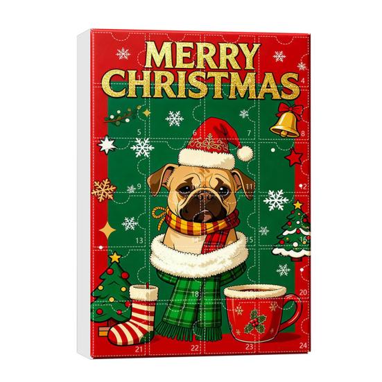 

Календарь ожидания для любителей собак 24-дневное украшение для отсчета дней до Рождества 2D плоская акриловая подвеска в виде собаки многофункциональное праздничное украшение D