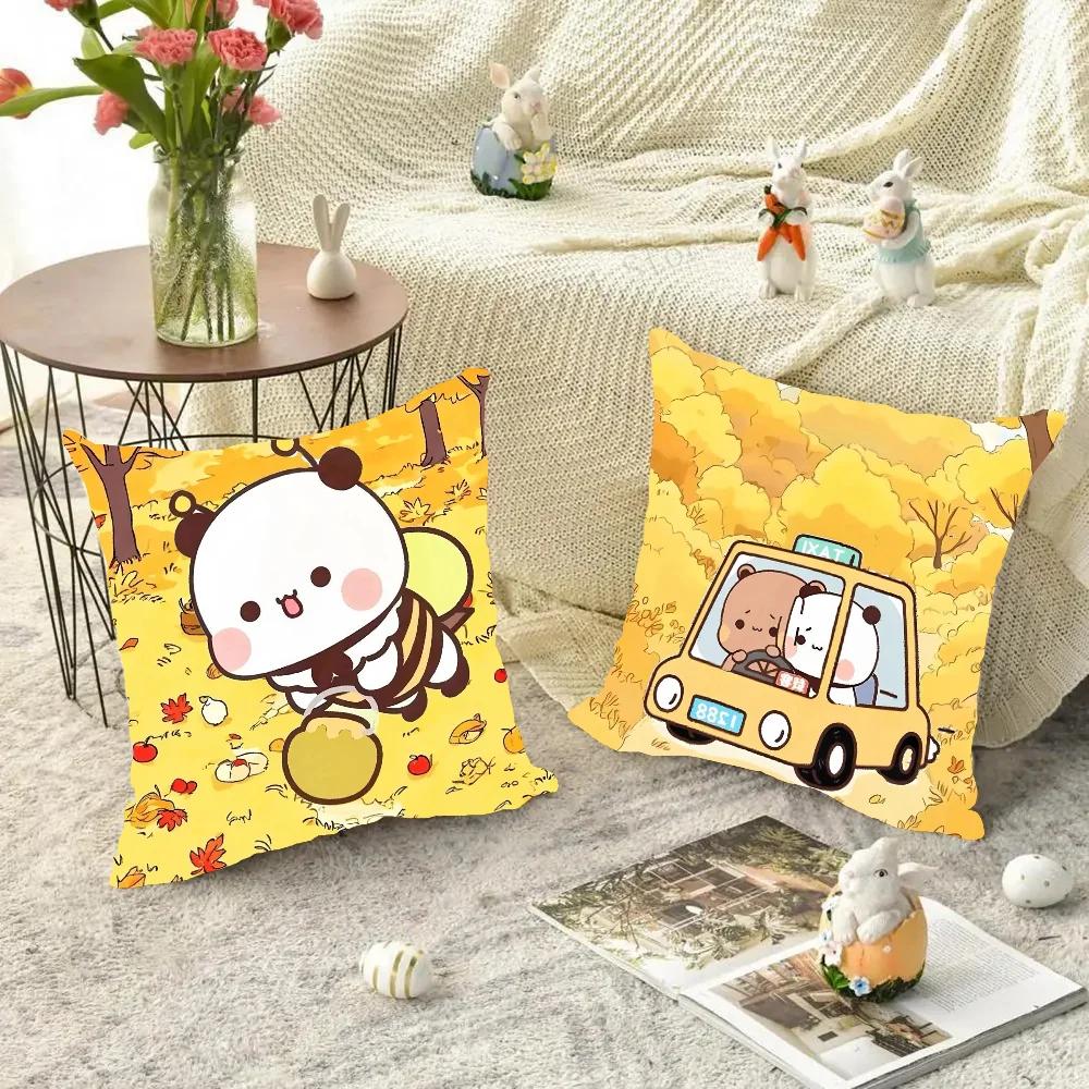 Cartoon One And Two Cloth Animation Pillow Case Square Pillow Bedroom Sofa Leisure Comfort Car Living Room Home Decoration 40X40