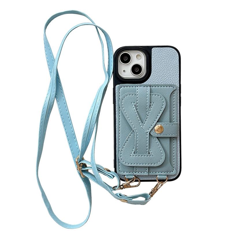 Armband Einfarbig Kartenhalter Münzfach Handyhülle für Apple 17promax Umhängekordel für IPhone16pro Leder