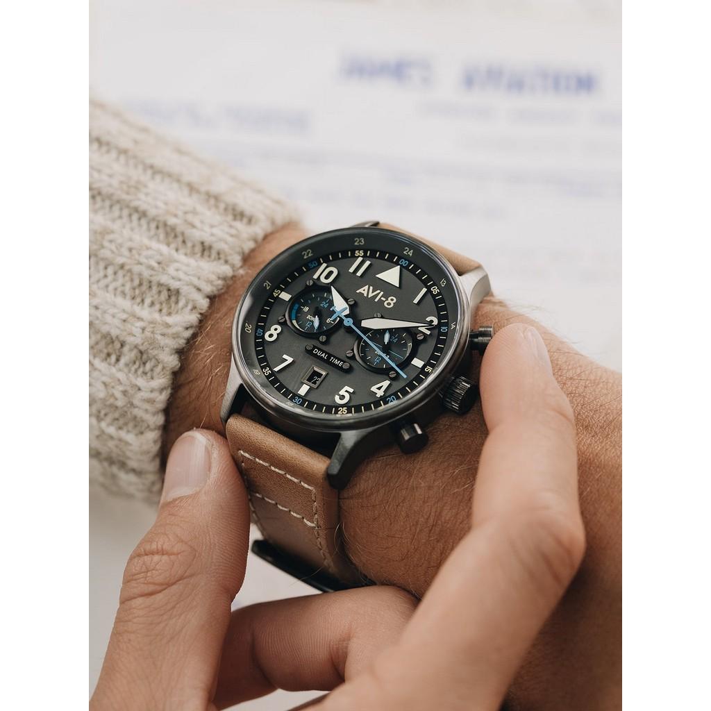 AVI-8 Hawker Hurricane Carey Dual Time Orissa Grey Dial Quartz AV-4088-04 Men's Watch