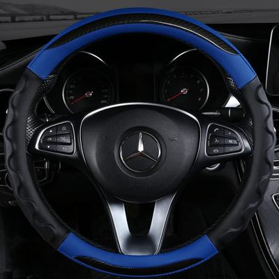 TATACLEA Car Steering Wheel Cover for Kei 3D Stain Slip Comfortable Excellent Blue 1 Cars, O-Shaped, 38cm, Grip, & Resistant, All-Season, Breathable,