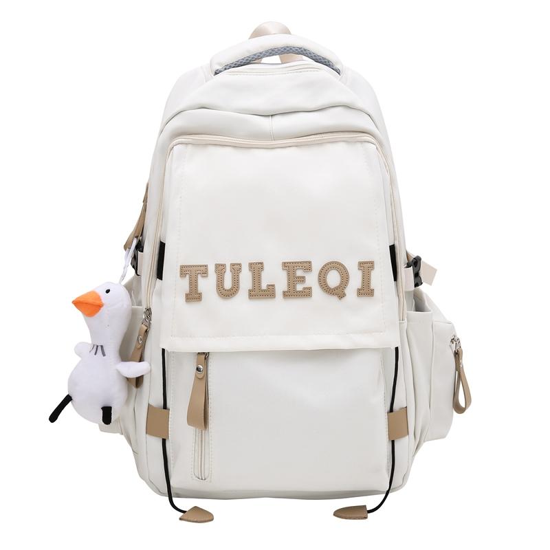 

Школьный рюкзак с буквенным принтом, женский рюкзак большой емкости, рюкзак для средней школы для мальчиков и девочек белый