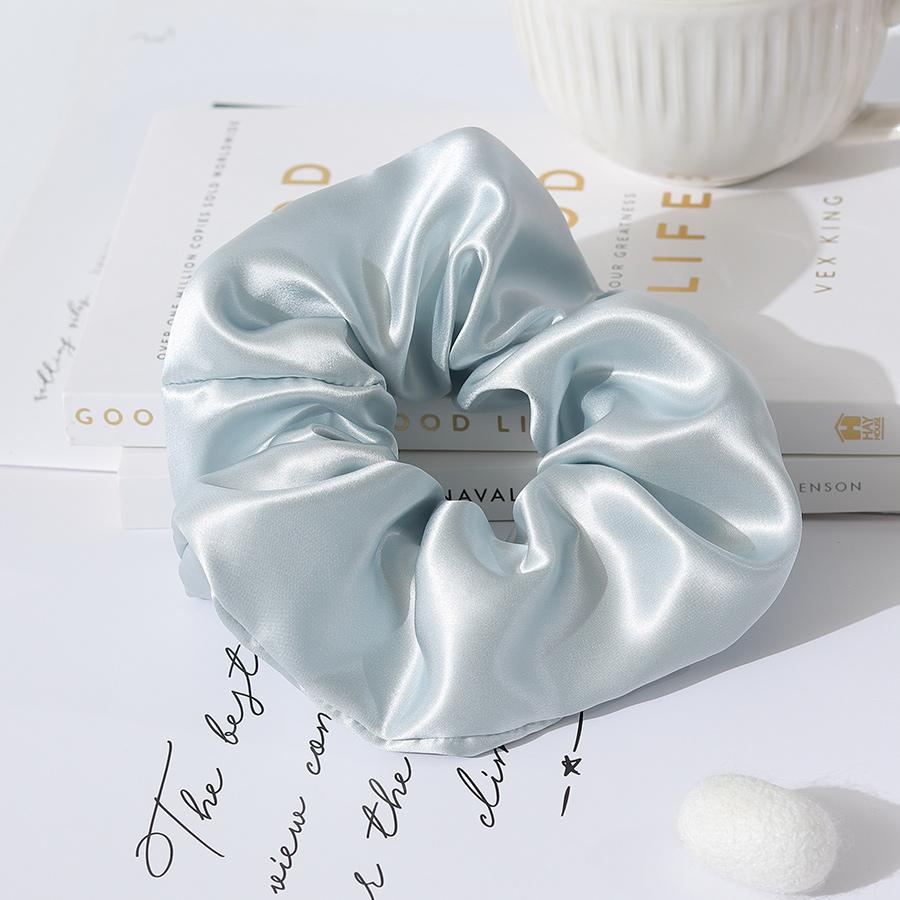 Custom logo 100% Mulberry 22momme  7cm Silk Scrunchies Hair Ties Hair Accessories for Girls