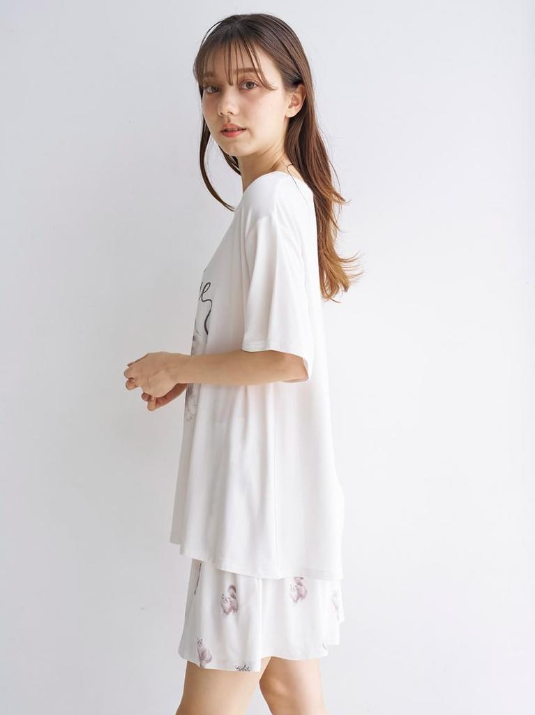 Gelato Pique CAT Print T-Shirt (PWCT252263IVRF)