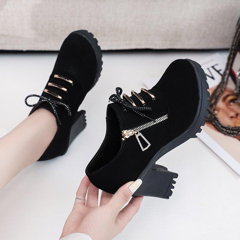 Fashion 2024 New Spring Autumn Women Designer Comfortable Elegant Pumps Shoes Women Zipper Lace-up Fashionable Shoes Shoes for Women