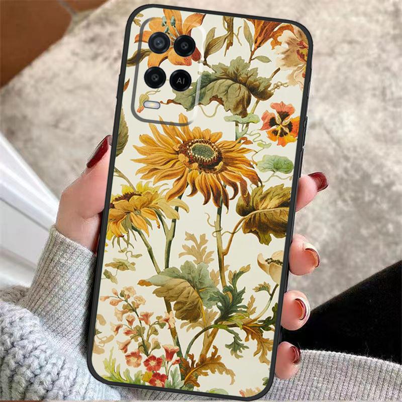 

Vintage Sunflowers Case For Oppo A57 A17 A77 A40 A78 A54 A74 A94 A76 A16 A96 A18 A60 A80 A38 A58 A98 A15 A5 Pro OPPO A94 4G