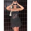 European-style sexy spicy girl sleeveless strapless dress, women's spring new tight slimming niche pencil short skirt