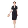 Women's Black Slim-Fit Short-Sleeve Professional Suit - Summer Fashion Workwear with Teacher Temperament