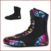 New Colorful Teenager Wrestling Shoes Boxing Fighting High Top Training Boots Outdoor Breathable Wearable Sports Shoes