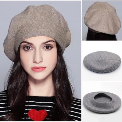 Berretto lavorato a maglia con pannello leggero da donna con nucleo elastico in filato, cappello da zucca, cappello da pittore invernale francese