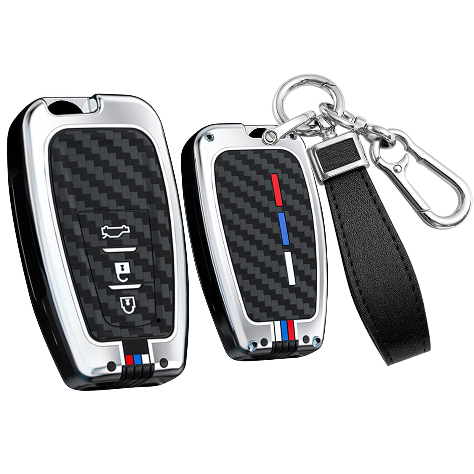 Key case for Toyota Key holder Key protection Suitable for Compatible with car genuine key case серебряный