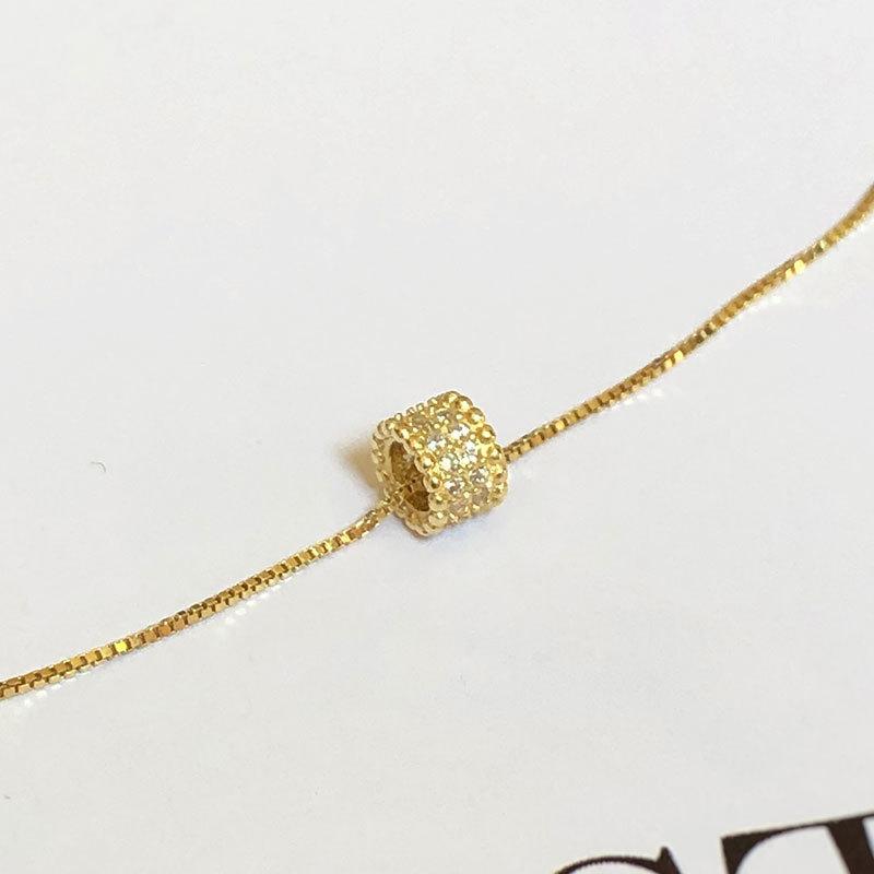 

Корейский девичий темперамент блестящее цилиндрическое ожерелье ожерелье женский стиль