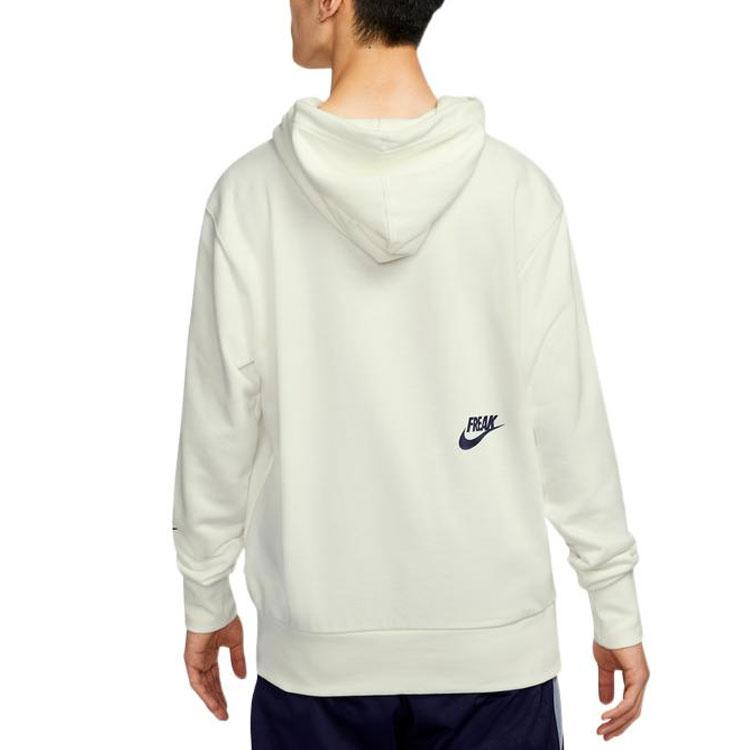 Nike Giannis Logo Print Drawstring Hoodie With Long Sleeves Men Hoodie White DQ5650-133
