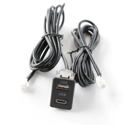 Supporto da cruscotto per auto Estensione interfaccia pannello porta USB+TYPE-C Cavo adattatore 145cm