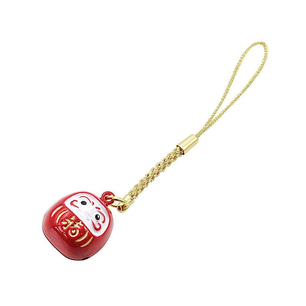 Daruma Strap Bell Daruma Netsuke Keychain Red Auspicious Charm Set of 10 [Barzaz]