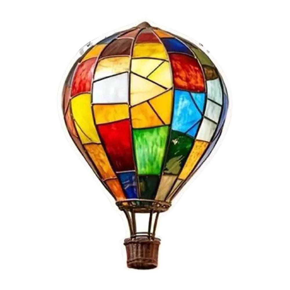 Hot Air Balloon Sun Catcher Colorful Stained Hangable Ornament Lantern Pendant for Outdoor Garden Terrace Yard Balcony Patio