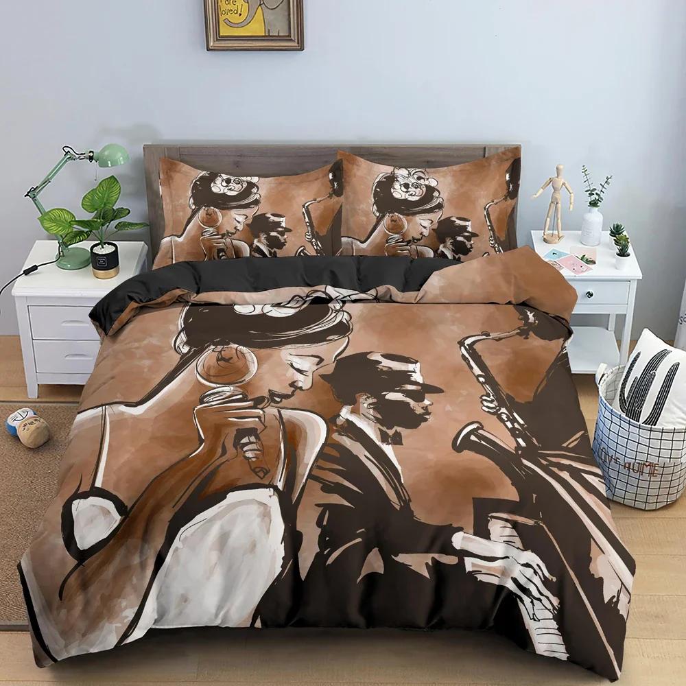 Beautiful Curly Hair Girl Pattern Comfortable Duvet Quilt Cover Pillowcase Bedding Set Children Bedroom Decoration Home Textile