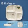 LIJIA FITMENT 10.5-inch Melamine 4-Compartment Divided Meal Tray