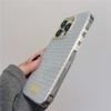 Fresh Blue Plaid 3D Phone Case for Apple 17Pro, 15ProMax, 14/13, 16P - Korean Style