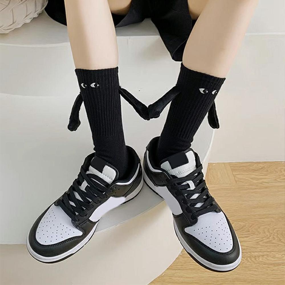 

Thin Cotton Couple Socks Summer Magnetic Attraction Cute Holding Hands Mid Calf Socks C