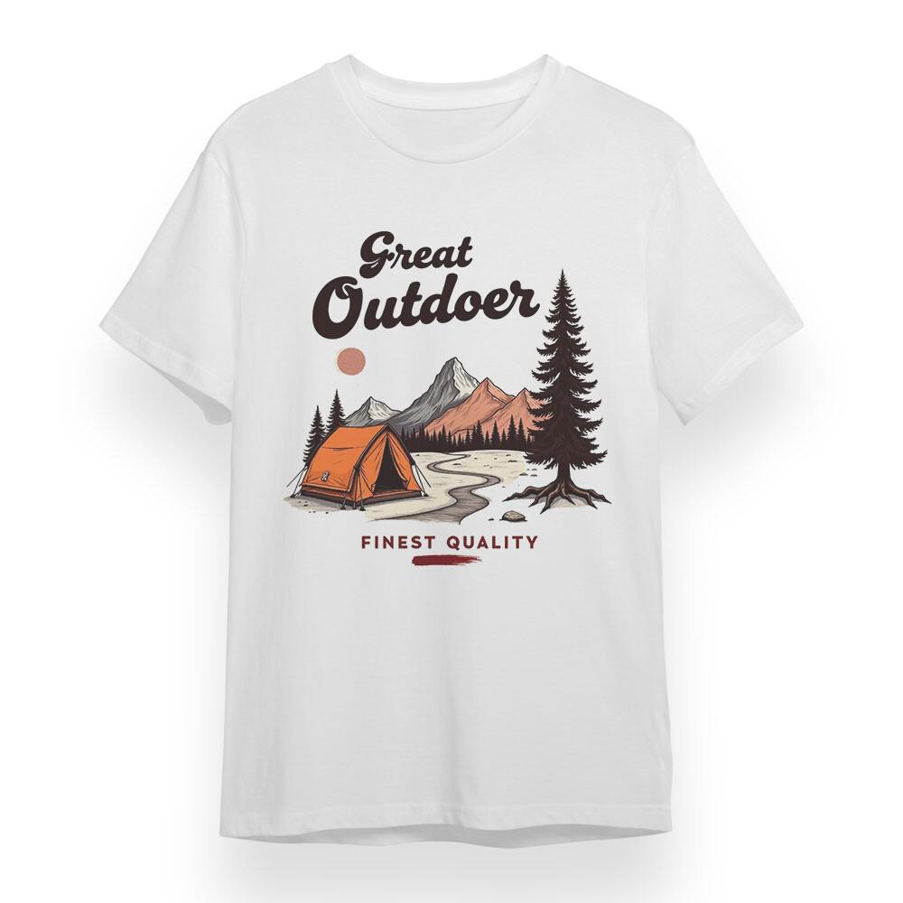 

Women s Oversize T-shirt With Great Outdoer Graphic Unisex White 100% Cotton Tee 4XL