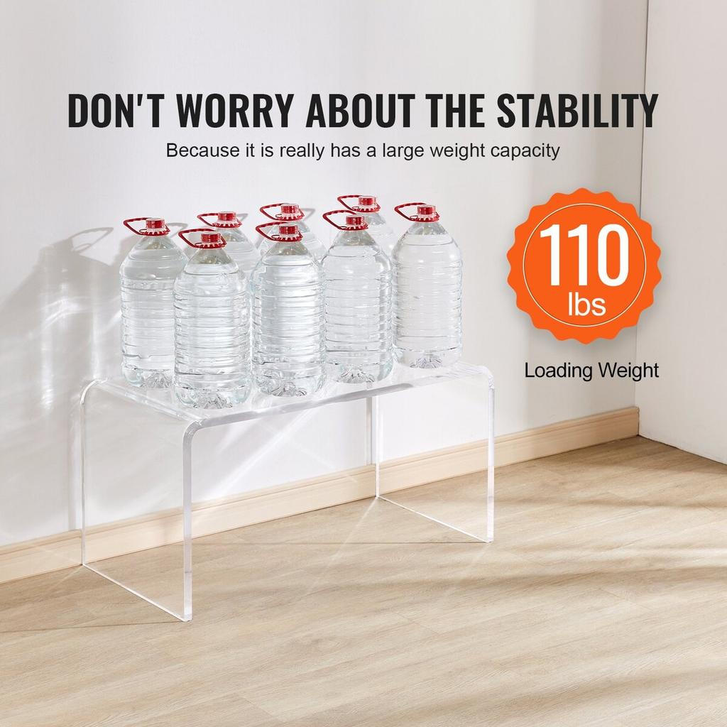 Acrylic Coffee Table, C-Shaped Clear Acrylic End Table, 16.3 inch high Transparent Acrylic Side Table, for Coffee, Drink, Food, Snack used in Living