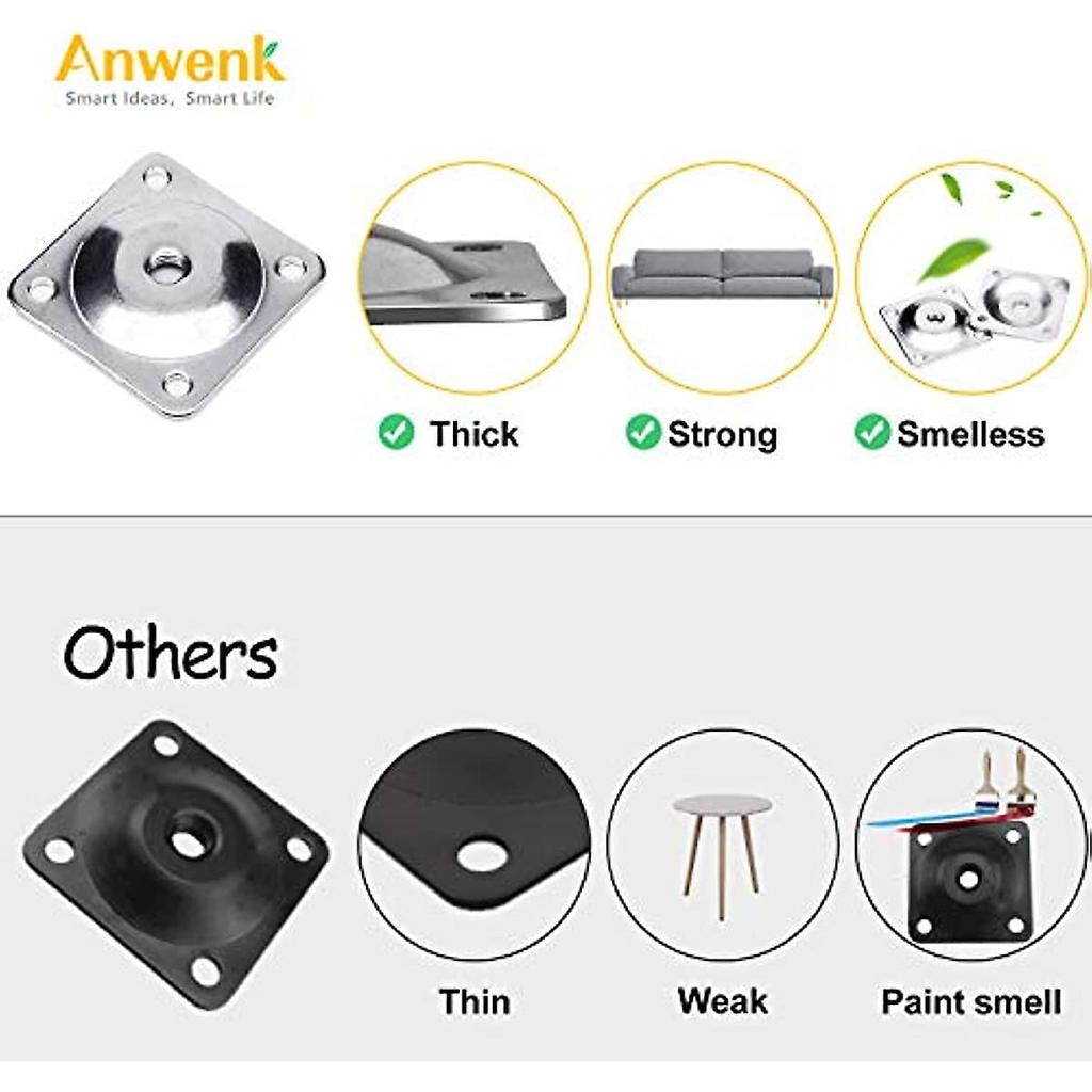 Leg Mounting Plates Furniture Leg Attachment Plates Industrial Strength T-plate 516 (m8) Sofa Legs With Hanger Bolts