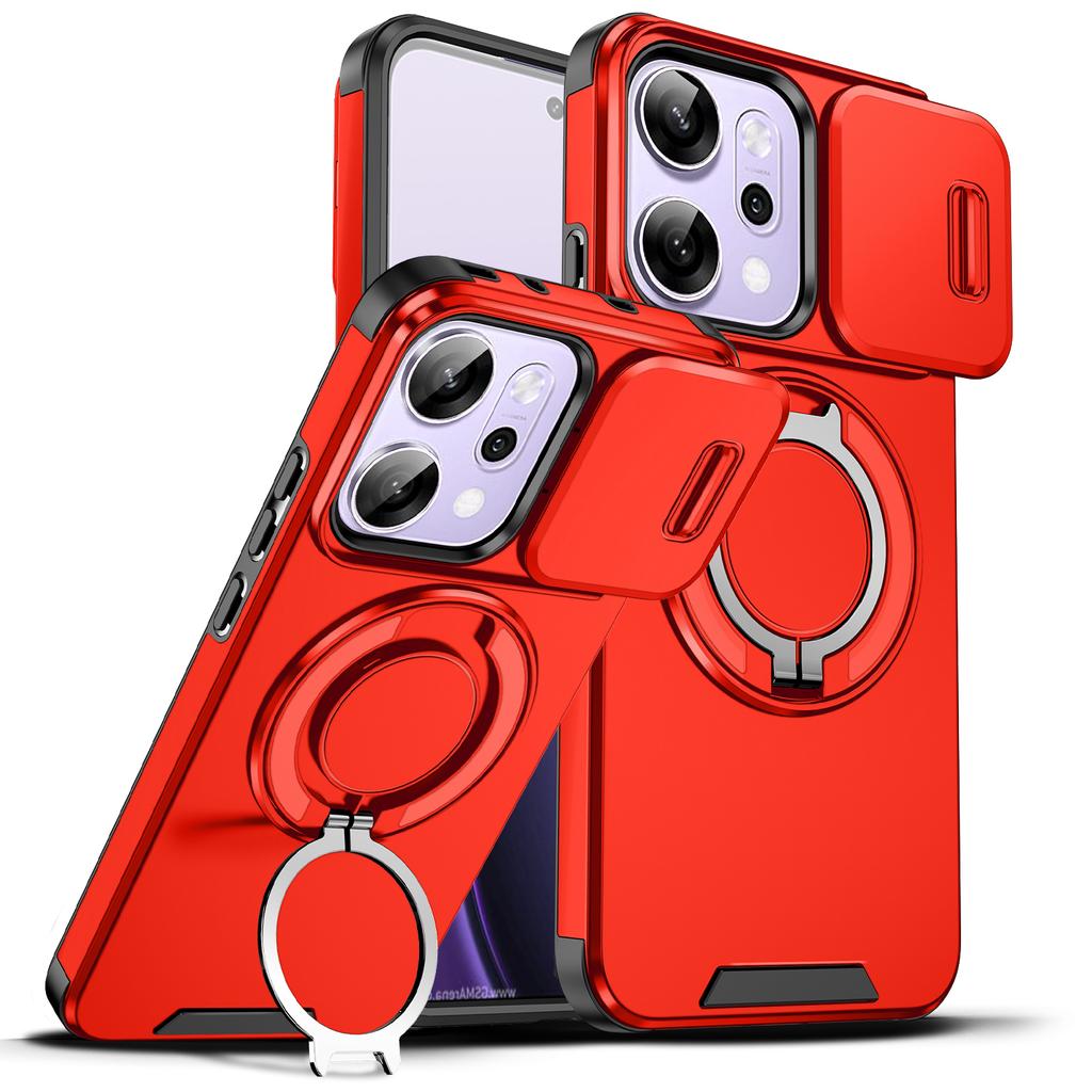 For Oppo Reno14 Case OPPO Reno 14 Pro Cover Reno 14F FS Magnetic Ring Armor Slide Camera Lens Case Magsafe Wireless Charge Cover