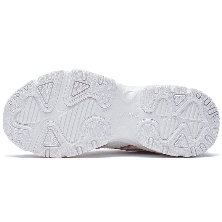 Li Ning New Path 2.0 Trend Shock Absorption Low-Top Sports Casual Shoes Women Sneakers White Pink AGLS052-3