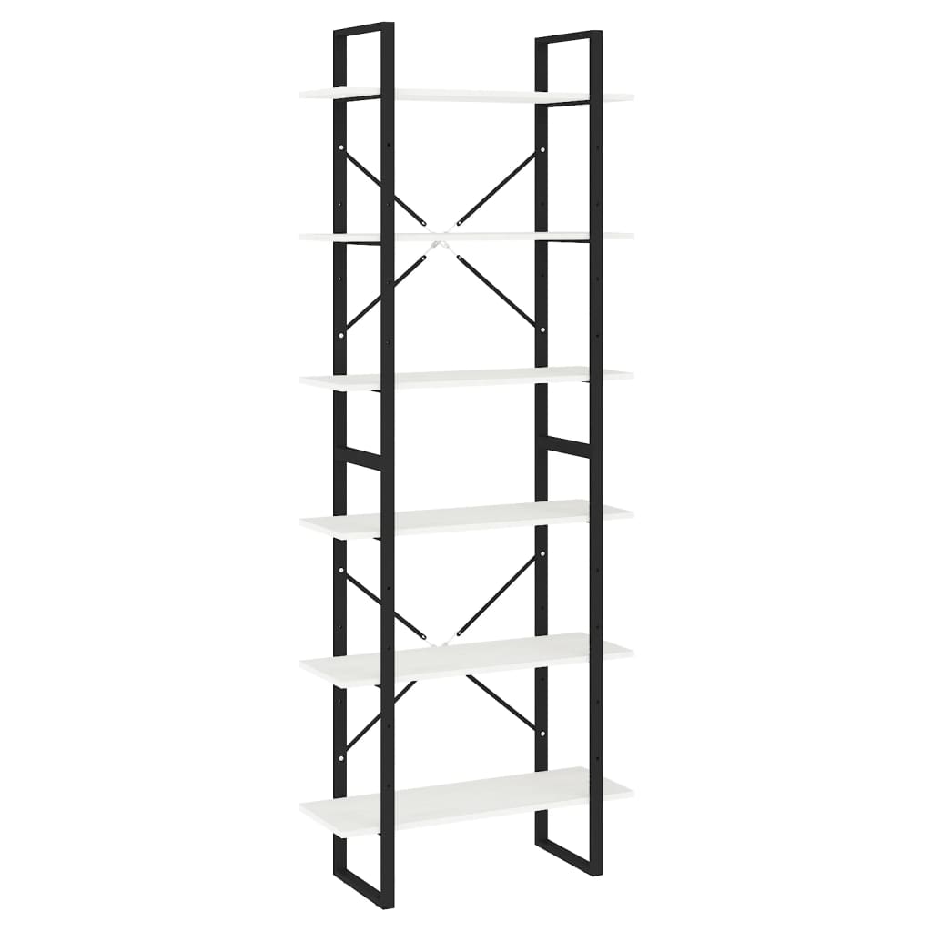 Floor standing Shelf Tall White 80 x 30 x 210 cm Solid Pine Wood