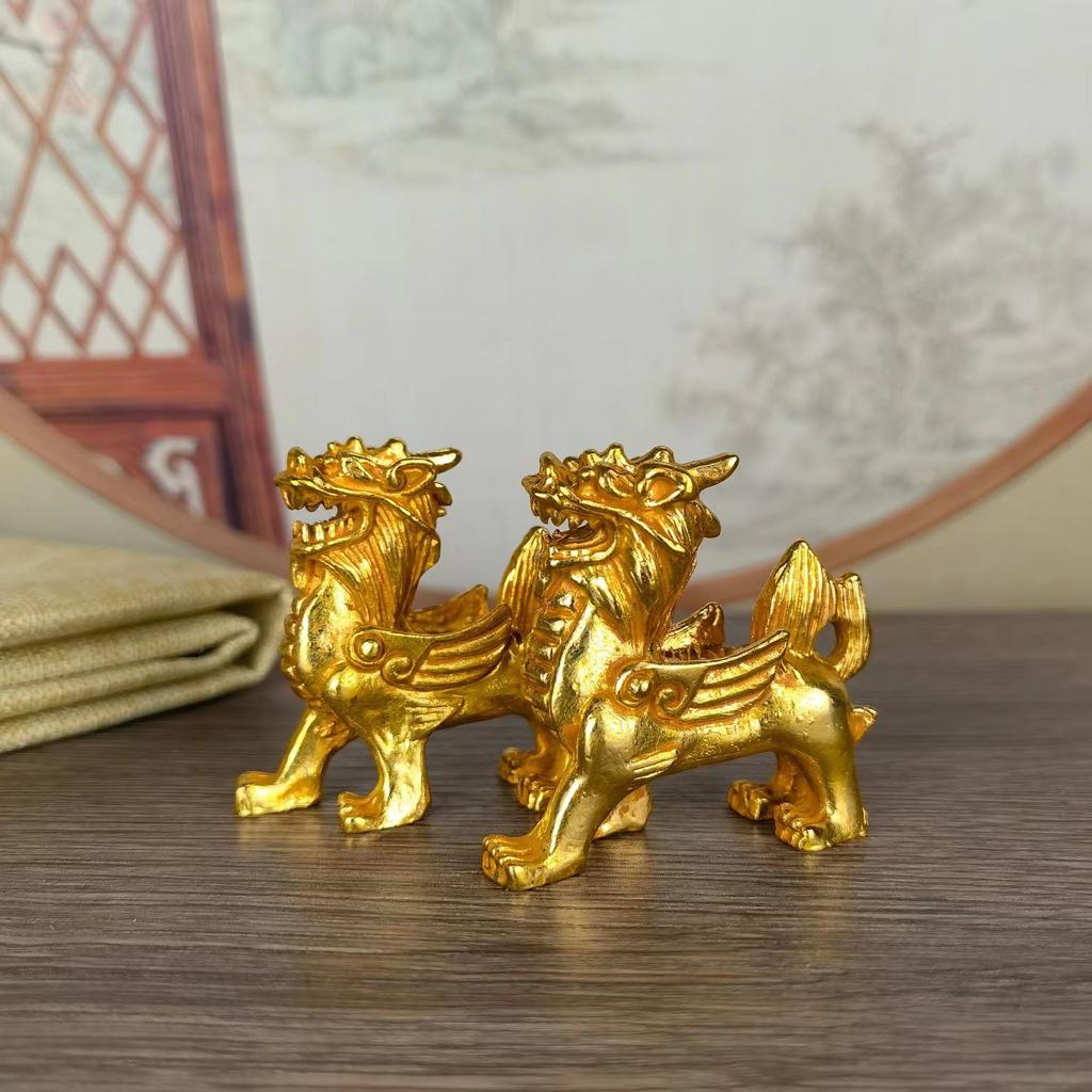 Antique Collection Solid Alloy Gilt Bronze Auspicious Animal Figurines: Lion, Pixiu, Various Animal Designs Wholesale