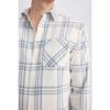 Modern Fit Polo Neck Long Sleeve Checked 100% Cotton Shirt