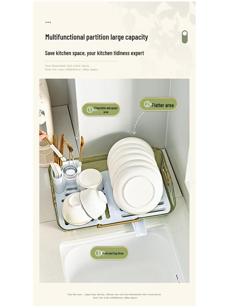 Elegant Kitchen Countertop Dish and Utensil Rack