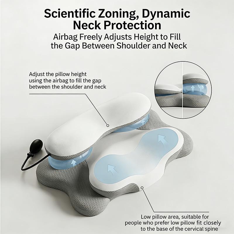Airbag Pillow Butterfly Pillow for Neck Pain Relief Deep Sleep Cervical Support Adjustable Ergonomic Pillow for Side Sleeper