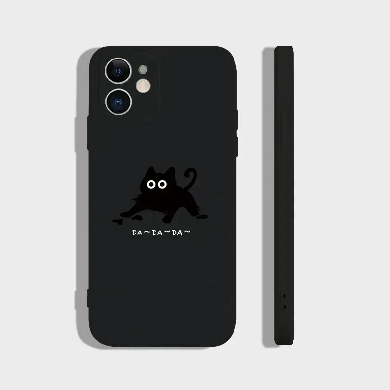 

Funny Black Cat Running and Scurrying Couple Pattern Phone Case for iPhone 17 16 15 14 13 12 11 16E Series Pro Max Plus iphone 14 Pro