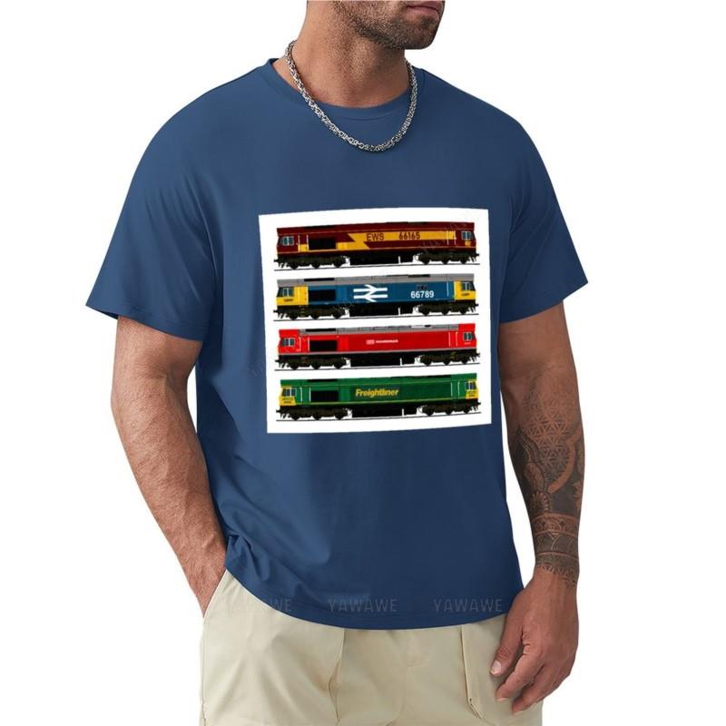 Summer Unisex TShirt Brand Top Class 66 Locomotives TShirt Vintage T Shirt Kawaii Clothes Unisexs Clothing