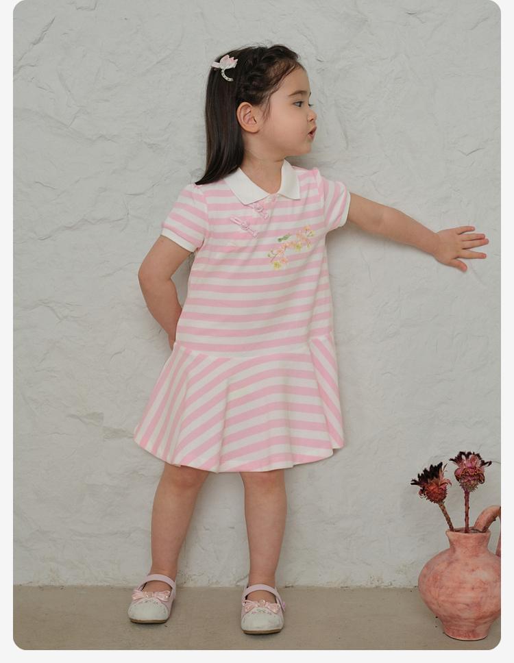 David Bella Children's Dress Summer Dress Girls' National Style Polo Dress Baby Girls' New Chinese Style Dress