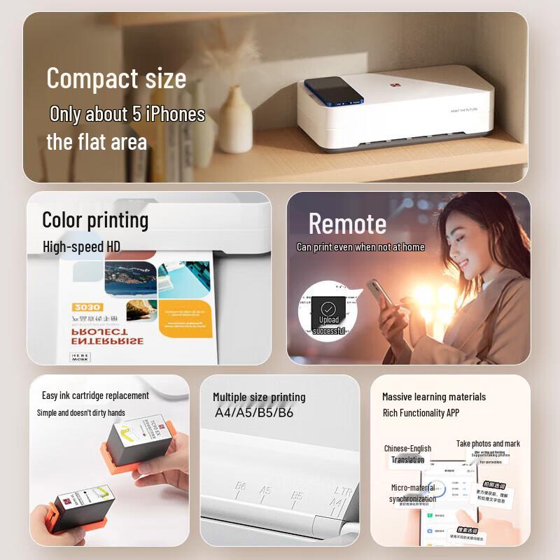 HPRT V1 Compact Wireless Color Photo Printer CN Plug (adapter Included)