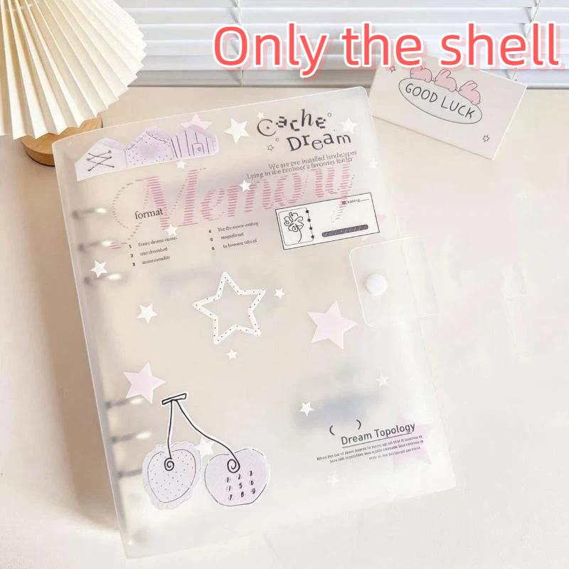 Loose-Leaf Ring Binder Notebook Ins Style Scrub PP Cover 1/10Pcs for School Office Study Journal Planning