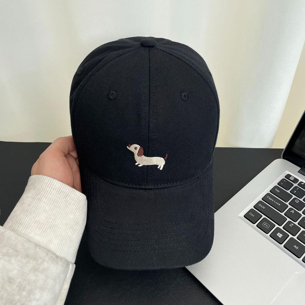 Cute cartoon puppy embroidered cap high quality wide brim show face small men and women spring and summer versatile baseball cap