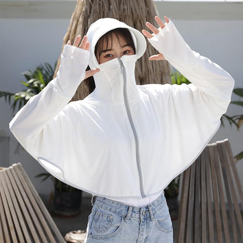 1 pezzo Felpa Estiva Donna Protezione Solare Femminile Colore Unico Sottile Seta di Ghiaccio Protezione UV Manica Lunga Giubbotti Traspirante Camicia Abbigliamento