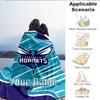 1PC Custom Name Blanket Charlotte Logo Art Flannel blankets Patterns Throw Blanket All-Season Soft Gift for Couch, Bed, Camping, Birthday gifts