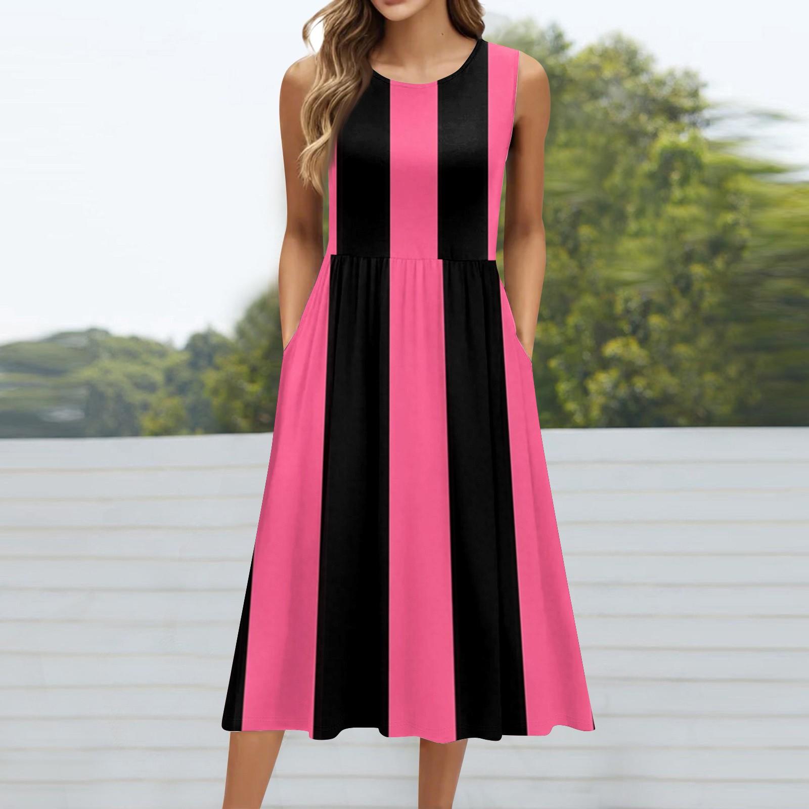 

Женские летние платья с V-образным вырезом, повседневные пляжные платья, платья с коротким рукавом, платья в полоску с геометрическим принтом S