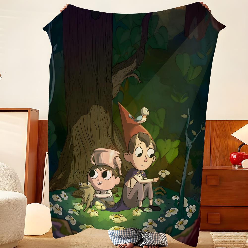 Animation Over The Garden W-Wall Throw Flannel Throw Blanket, Lightweight Cozy, Durable Washable Cute Cool